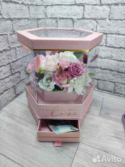 Подарочные композиции из мыльных цветов