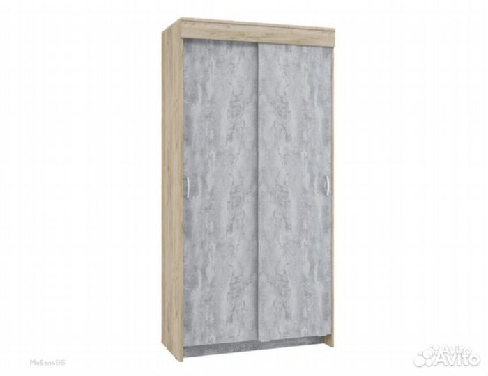 Шкаф-купе двухстворчатый Бассо дуб крафт серый/бет