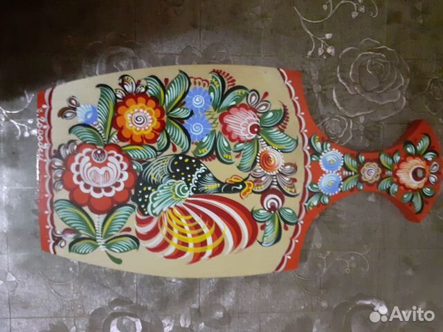 Доска дерев.новая толстая руч.работы и росписи