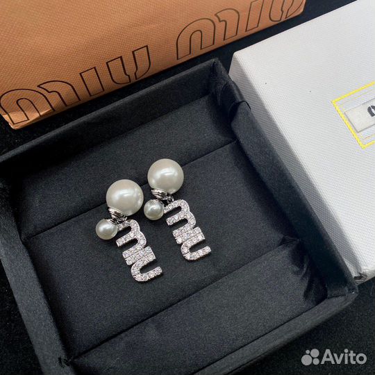 Серьги miu miu премиум