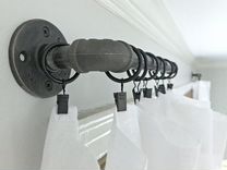 Одинарный карниз для штор из трубы, гардина лофт