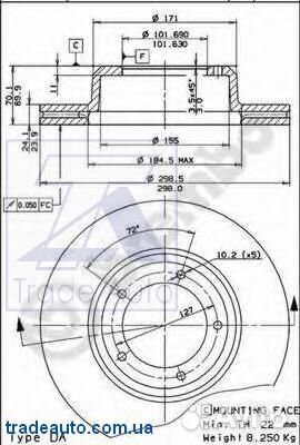 Brembo 09.5488.10 Диск тормозной передн land rover