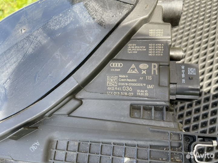 Audi A6 C8 фары матрикс правая и левая Matrix HD