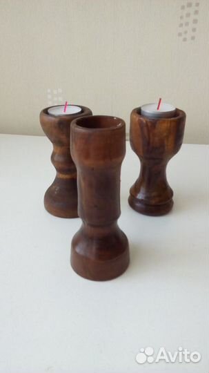 Подсвечники деревянные ручной работы