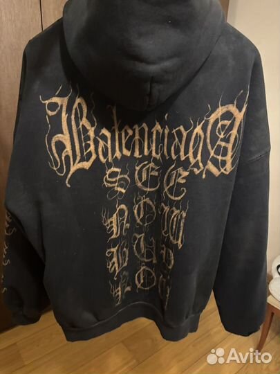 Balenciaga heavy metal zip hoodie