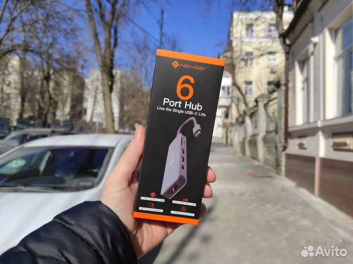USB Hub (хаб) для макбука Novoo USB-C 6 в 1 Новый