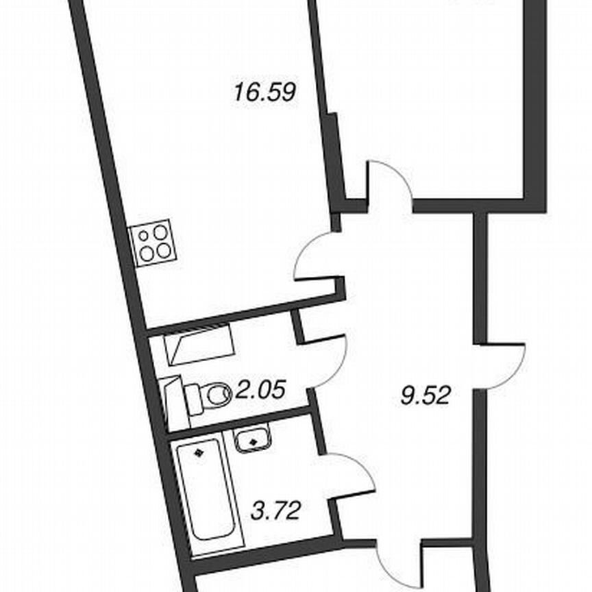 2-к. квартира, 65,4 м², 16/22 эт.