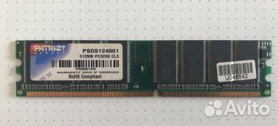 Оперативная память DDR1 512 MB PC320 CL3