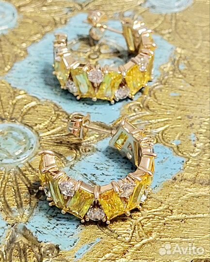 Swarovski серьги кольца