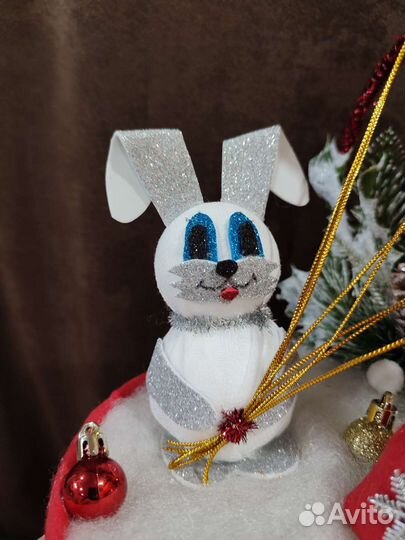 Новогодняя поделка в сад,в школу,зайка,символ года