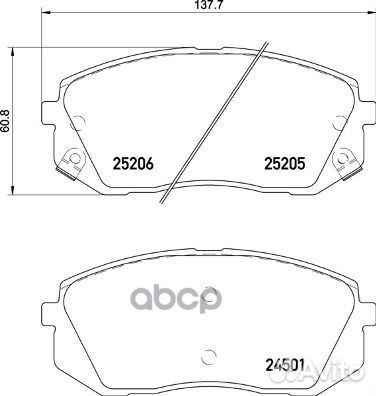 Колодки тормозные дисковые перед P30093 Brembo