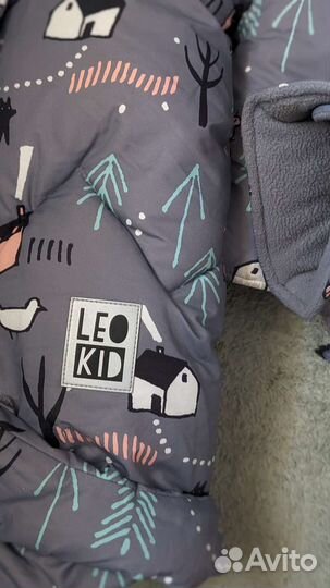 Зимний конверт leokid + перчатки для коляски