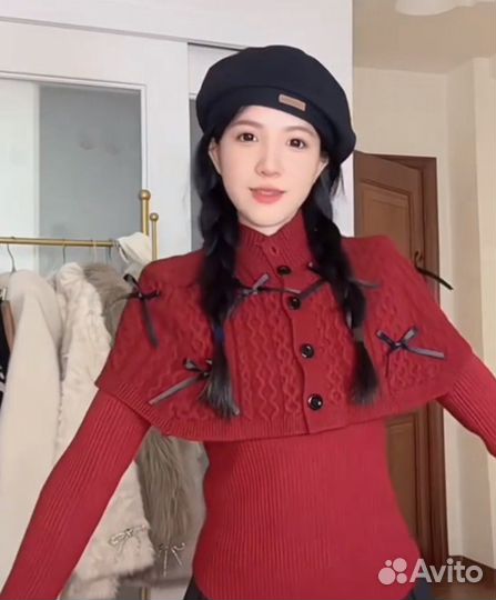 Кофта с пончо y2k в корейском стиле