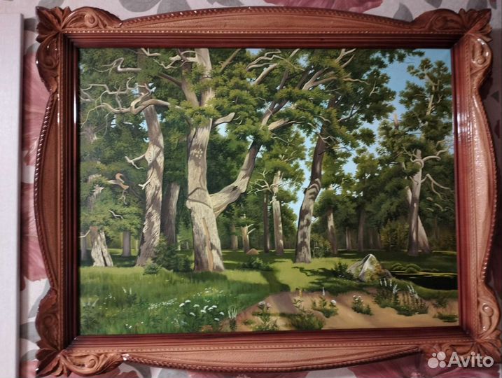 Картина маслом пейзаж в рамке