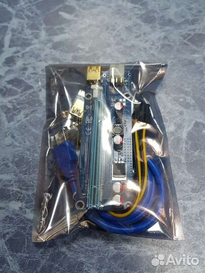 Райзер 1x-16x PCi-E USB 3.0 riser 6pin v. 009S LED