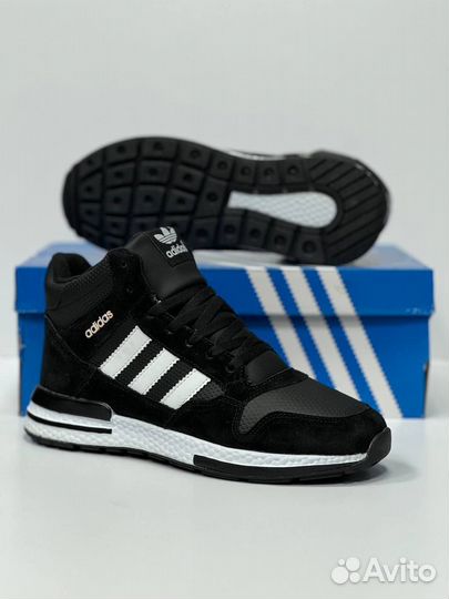 Kpоссовки Adidas ZX 750 Hi черные мужские