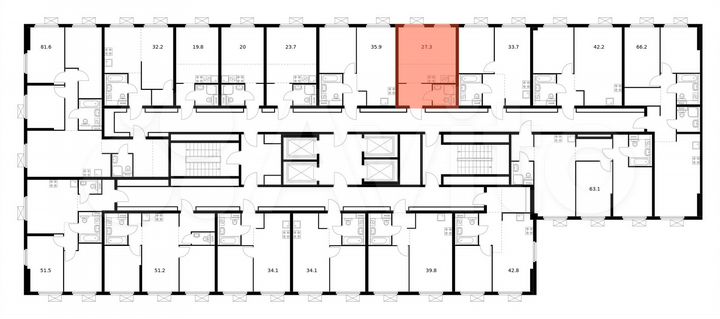 Квартира-студия, 27,3 м², 13/33 эт.