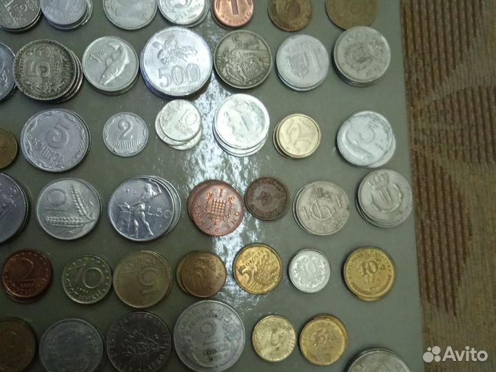 Иностранные монеты, 100 шт, разные