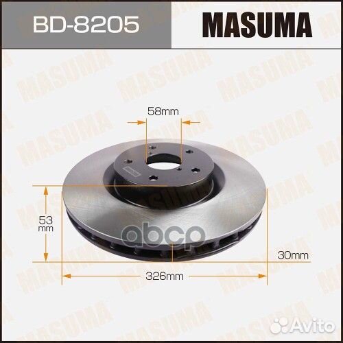 Диск тормозной 'Masuma' impreza GR, GV 07- BD-8205