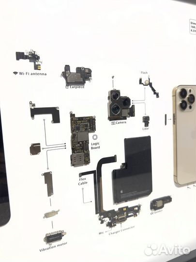 Картина разобранный iPhone 13 Pro Max/ инсталляция