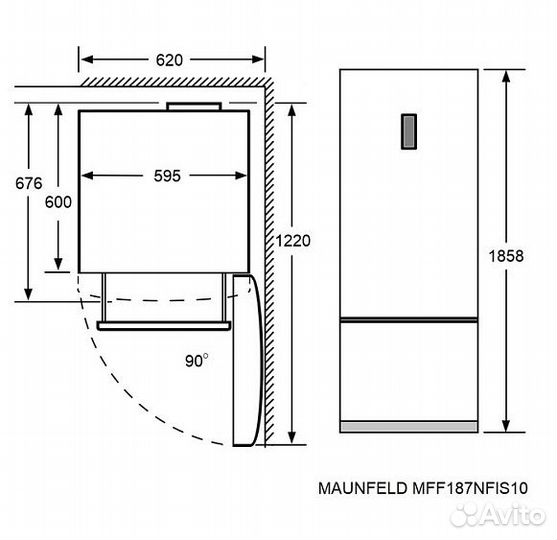 Холодильник maunfeld MFF187nfiw10