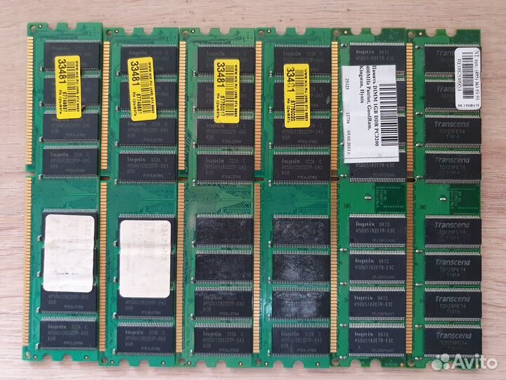 DDR1, 1GB, PC-3200, 400MHz