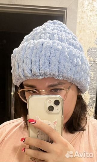 Вязанные шарф и шапка