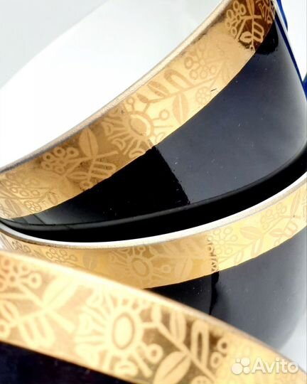 Чайные чашки кобальт лфз 3шт