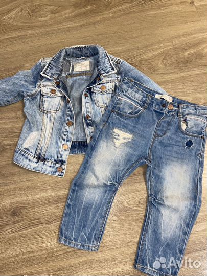 Zara джинсовая куртка 12 18 на 86 джинсы