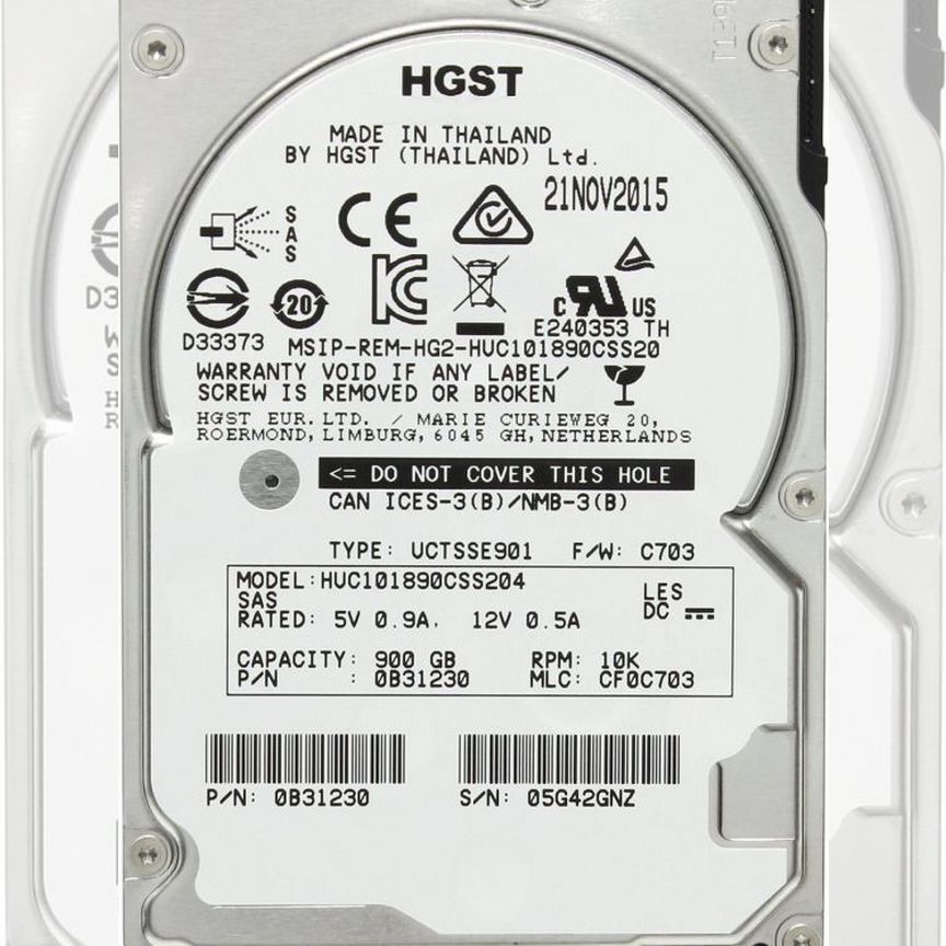 [HUC101890CSS204] Жесткий Диск Hgst 900gb Sas 2.5 Huc101890css204