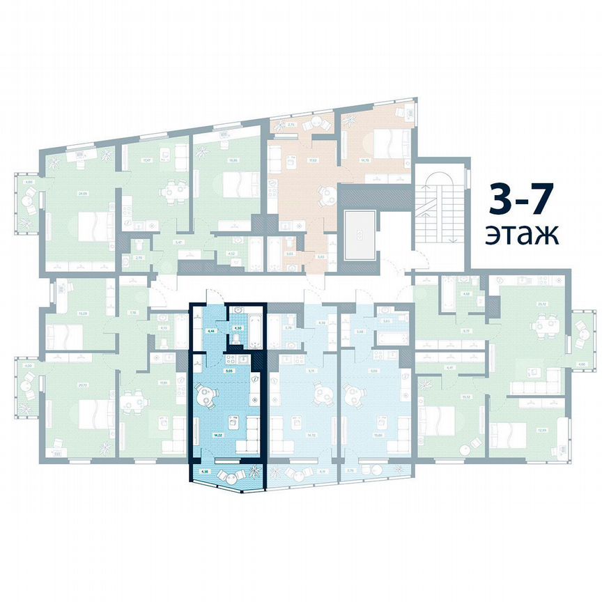 Квартира-студия, 28 м², 7/8 эт.