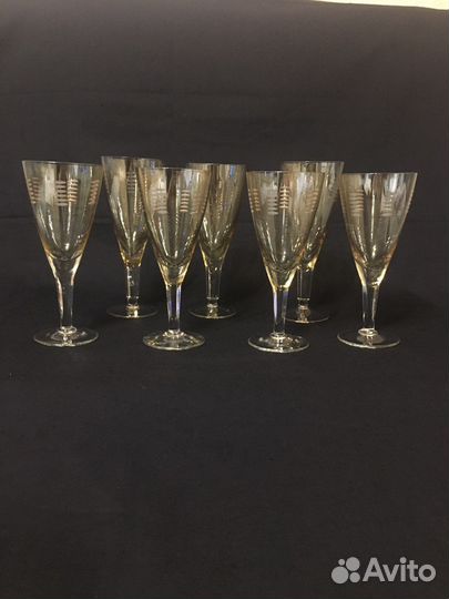 Фужеры СССР цветное медовое карамельное стекло