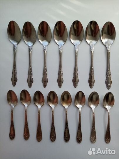 Ложки чайные СССР посеребренные и столовые простые