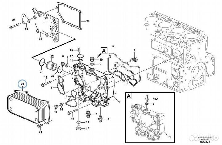 Масляный радиатор 22592869 Volvo EC