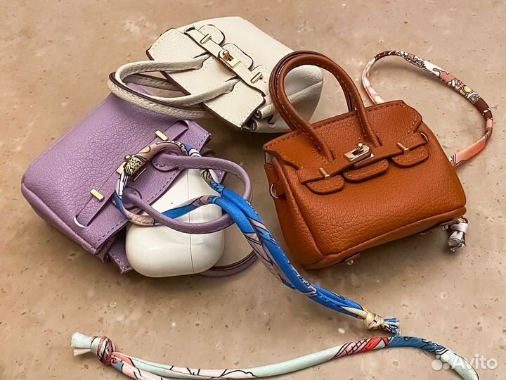 Чехол для наушников Airpods сумка Hermes Birkin