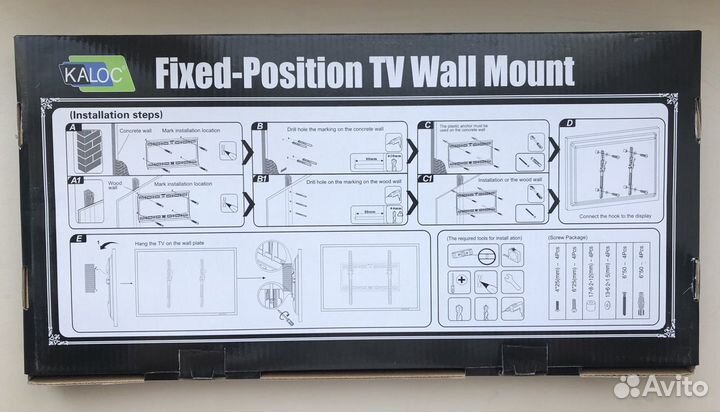 Кронштейн крепление для тв наклонный kaloc E 10-T