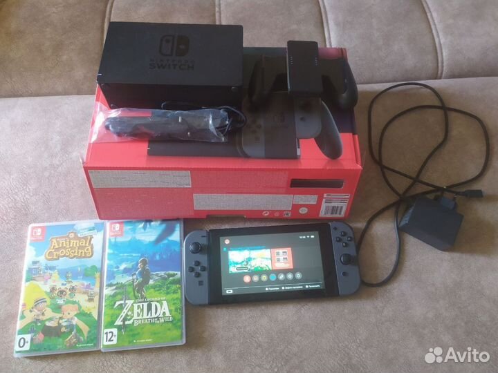 Nintendo switch 2 ревизия + 2 игры