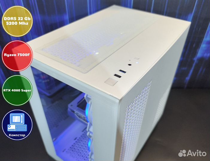 Компьютер новый AMD7500F-RTX4080SUP-32DDR5-QDA-A620