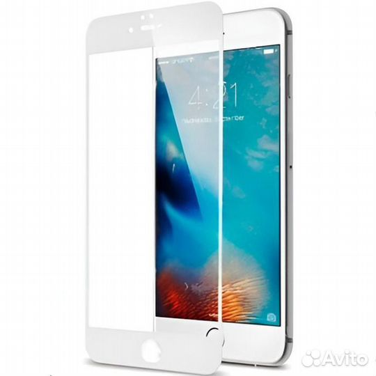 Защитное стекло 10D iPhone 6/6s plus full (белый)