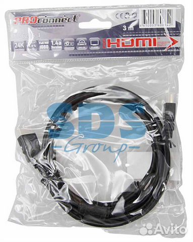 Кабель PROconnect hdmi - hdmi 1.4 угловой, 3м Gold