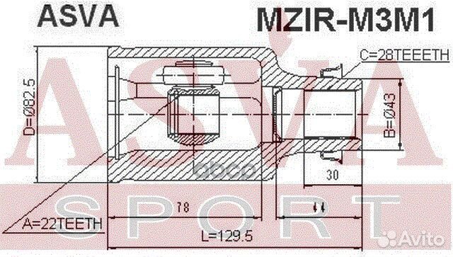 ШРУС внутренний правый 22x43x28 mzir-M3M1 asva