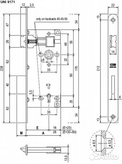 Замок AGB Grand для межкомнатных дверей (Италия)