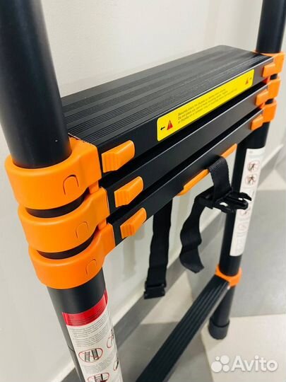 Лестница телескопическая усиленная Raybe S+ 2.3м