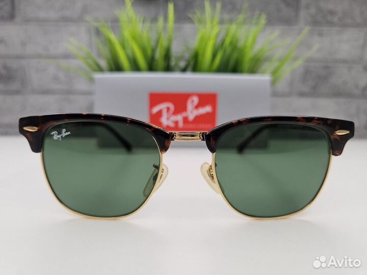 Очки Ray Ban Clubmaster 3016 Green Стекло