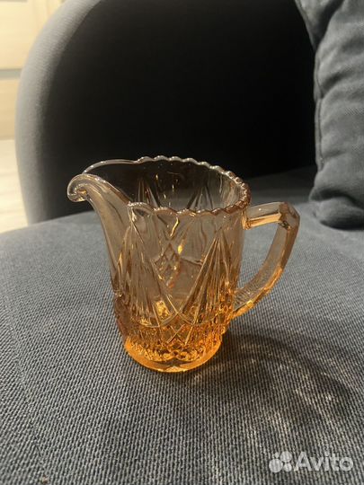 Соусник старинный стеклянный