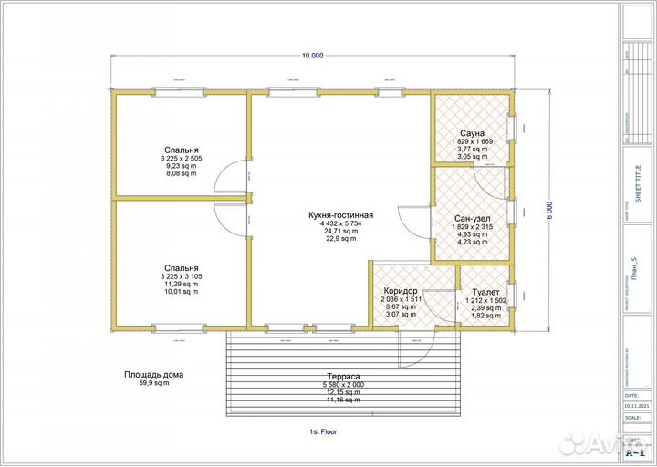 Каркасный дом под ключ 60 м