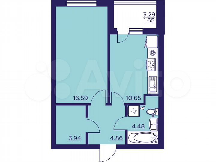 1-к. квартира, 42,2 м², 2/18 эт.