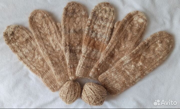 Варежки из шерсти (пуха) шпица