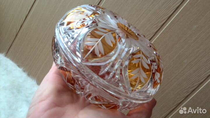 Хрустальная шкатулка ваза сахарница конфетница