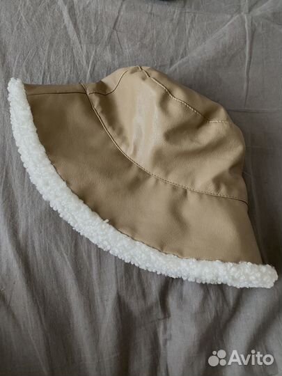 Панама теплая кожаная